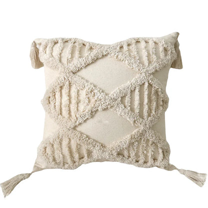 Cotton Tufted Cushion Cover With Tassel Retro Living Room Decorative Pillow Cover For Sofa Home Decor 30x50,45x45cm Pillowcase