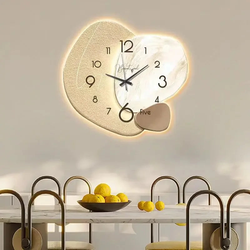 2025 New Wall Painting Light Luxury Luxury High-end Feeling Living Room Light Luxury Fashion Simple Modern Decoration Clock
