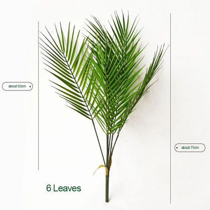 120cm Large Artificial Palm Fake Plants Branch Real Touch Palm Leaves Tropical Plants Branches for Home Office Indoor Decoration