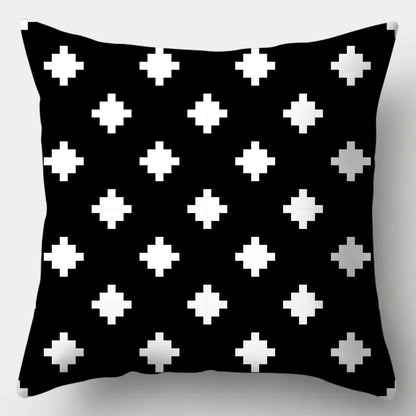 Home Decor Black & White Geometric Pattern Pillow Covers Pattern Cushion Cover Suitable for Sofa Bedroom Car Pillow Cover