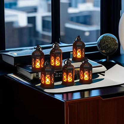 Led Electronic Candle Light Hexagonal Wind Light Portable Handheld Small Lantern Small Night Light Decorative Ornament