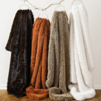 Battilo Fluffy Soft Blankets Luxury Fur blanket for Bed Sofa Mink Faux Fur Throw and Blankets Large Warm Blanket for Home Decor