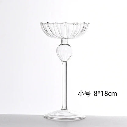 European high foot striped candlestick home decoration decoration wedding articles Romantic candlelight dinner candlestick props