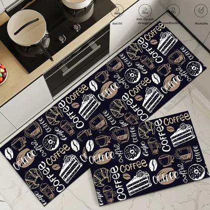 Coffee Kitchen Corner Waterproof Non-slip Rug Quality Washable Absorbent Long Floor Mat Bedroom Hallway Entrance Doormat Carpet