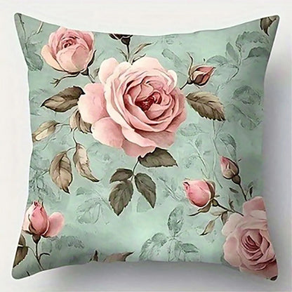 Floral Pink Rose Pillowcase DesignSuitable for sofa car bedroom decorative cushion cover pillow cover