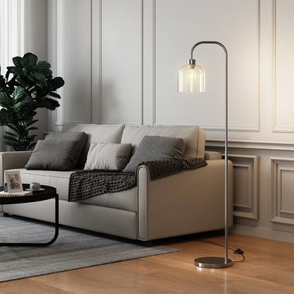 KOMORE Luxurious Floor Lamp with Frosted Glass Lampshade for Living Room Office, Bedroom, Hallway, Porch