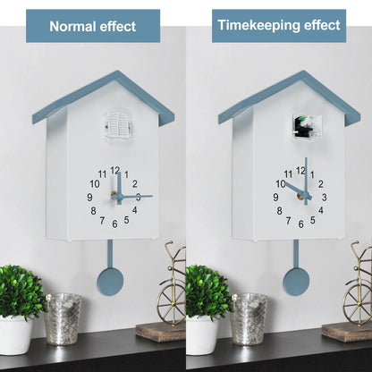 Cuckoo Clock with Chimer Bird House Cuckoo Sound Clock Battery Powered Cuckoo Wall Clock for Wall Art Home Living Room Decor