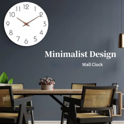 Wall Clock 12 Inch Silent Non Ticking Wood Wall Clocks Battery Operated Wooden White Modern Simple Minimalist Hanging Wall Clock