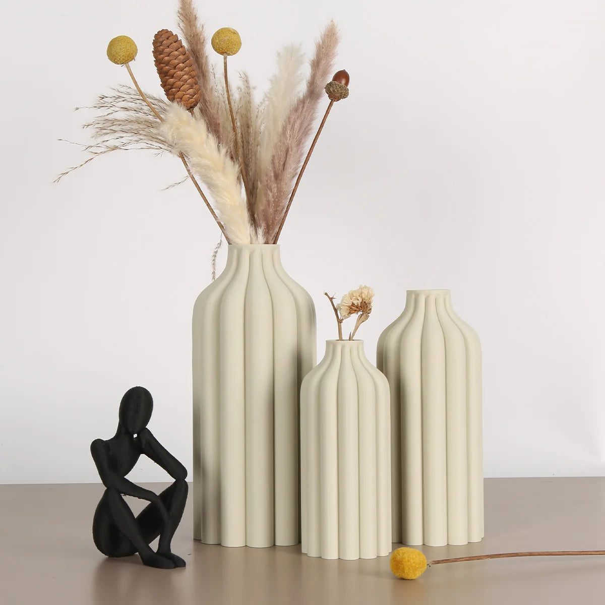 3-piece set, Bohemian style vase set, suitable for living room, dining room and office decoration - elegant vases