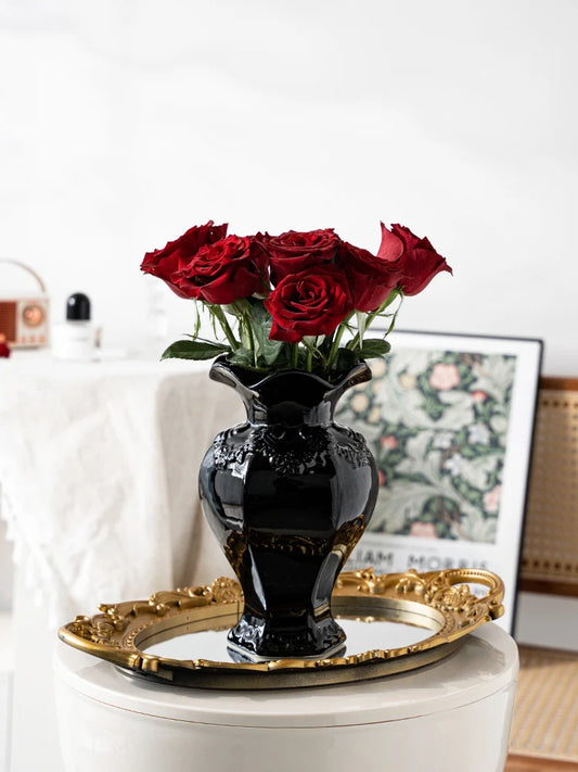 Retro Relief Cerc Flower Vase Creative White Home Decor Fre Flowers Living Room Dining Table Entrance Decorative Ornaments