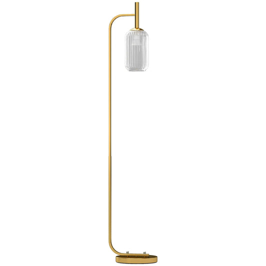 Modern Gold Floor Lamp with Glass Shade Stylish Standing Light for living Room for bedroom Foot Switch Design Bulb Not