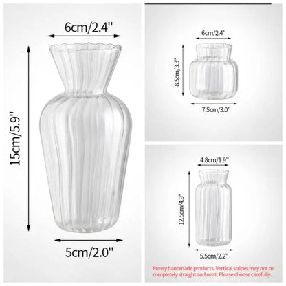 Glass Flower Vase Retro Vase for Flowers Home Decoration Decorative Vase Office Desk Ornament Vases for Centerpieces Florero