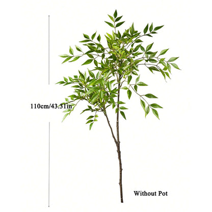 75-140cm Artificial Plants Nandina Tree Green Tall Plants Fake Leaves Plants Faux Branches for Home Garden Office Decor
