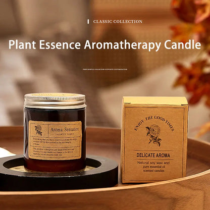 1pcs Brown Glass Cup Aromatherapy Candle Smokeless scented candle Suitable for Home Decoration Birthday Valentine's Day Gift