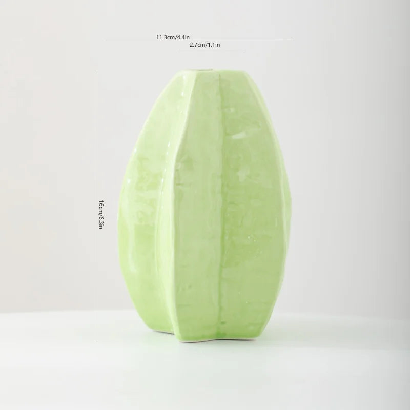 Shumen Lemon Fruit Ceramic Flower Vase for Living Room Table - Simulated Flower Arrangement Set for Luxury and Sophistication De