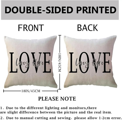 Throw Pillow Covers  Printed Farmhouse Geometric Dahlia Floral Pillowcases Modern Decorative Cushion Covers 4Pack