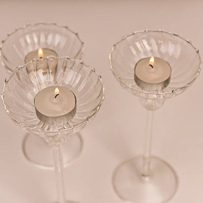 European high foot striped candlestick home decoration decoration wedding articles Romantic candlelight dinner candlestick props