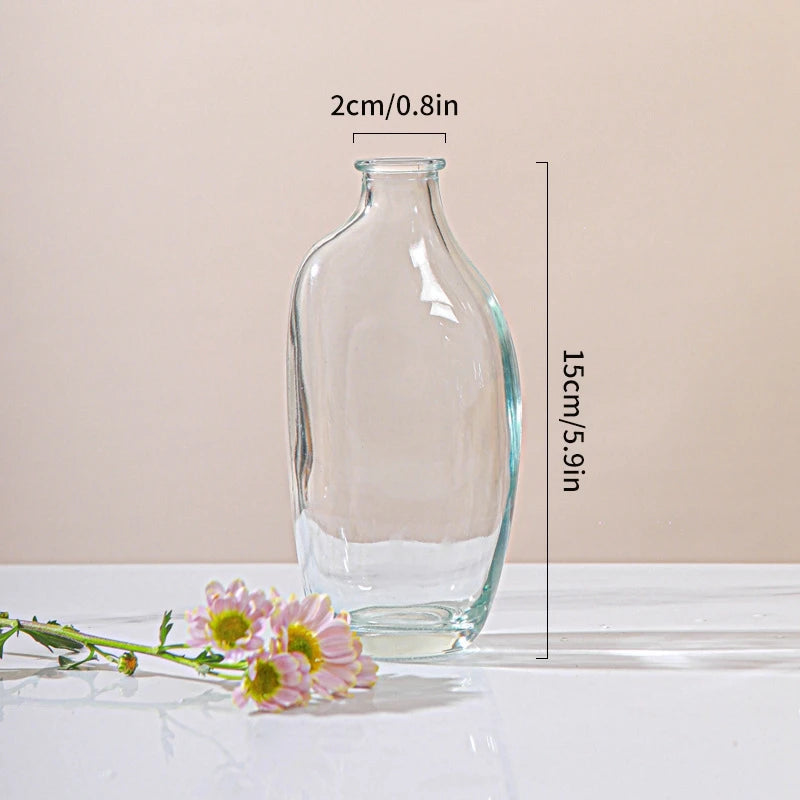 Glass Flower Vase Retro Vase for Flowers Home Decoration Decorative Vase Office Desk Ornament Vases for Centerpieces Florero