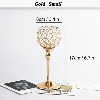 Crystal Candle Holder Modern Tealight Candlestick Home Christmas Party Candle Stand Wedding Dinning Table Centerpiece Decoration