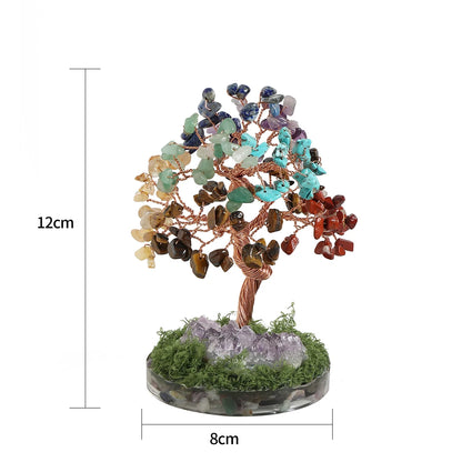 Crystal Money Tree Crystal Stone Rainbow Natural Gem Sitting Floor Style Home Room Study Decoration