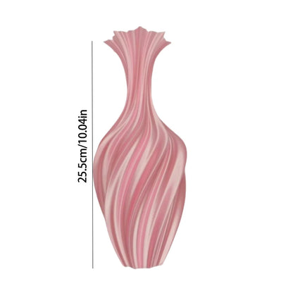 3D Printed Vase, Pink/White/Black Vase with Silk Texture for Hydroponic Flowers/Home Desktop Decoration