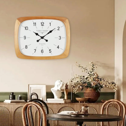 Home Decor Wooden Cream Wind Wall Clock Living Room Decoration Desktop Clock Vertical Clock Ornament