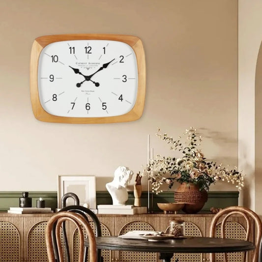 Home Decor Wooden Cream Wind Wall Clock Living Room Decoration Desktop Clock Vertical Clock Ornament