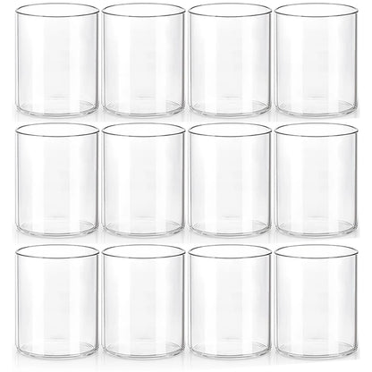 Glass Cylinder Vases for Centerpieces 4 Inch Tall Flower Vase for Wedding Decorations, Clear Floating Candle Vases Hurricane