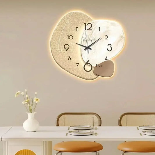 2025 New Wall Painting Light Luxury Luxury High-end Feeling Living Room Light Luxury Fashion Simple Modern Decoration Clock