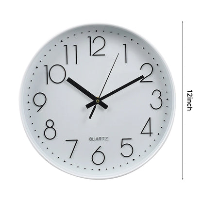 Voltsify 12 Inch Non-Ticking Battery Operated Wall Clock for Living Room, Bedroom, or Office