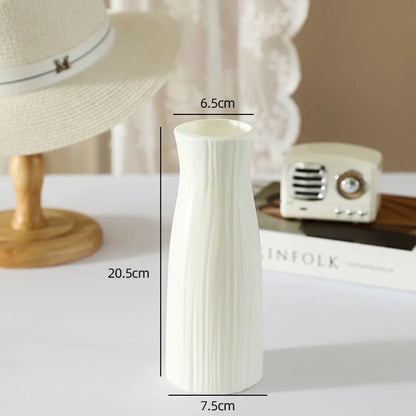 Unbreakable Vase for Flowers Ceramic Look Plastic Vase for Home Decor Living Room Table Wedding Party Living Room Decor Ornament