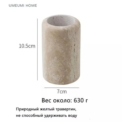 Luxury Travertine Bathroom accessories Toothbrush Holder Soap Dispenser Dish Natural Marble Home Modern Decoration