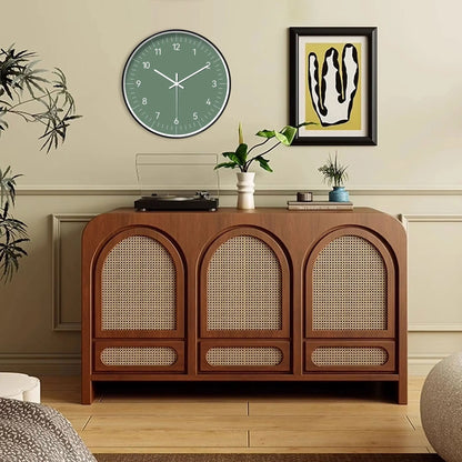 A modern minimalist green wall clock, battery operated non-ticking analog mute clock, 10-16 inch round plastic wall clock, suita