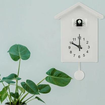 Cuckoo Clock with Chimer Bird House Cuckoo Sound Clock Battery Powered Cuckoo Wall Clock for Wall Art Home Living Room Decor