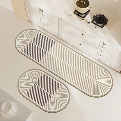 VIKAMA 2pcs Kitchen Rug Washable Non Slip Soft Stain Resistant Mat for Floor Kitchen Laundry Room Hallway Runner Rugs Home Decor