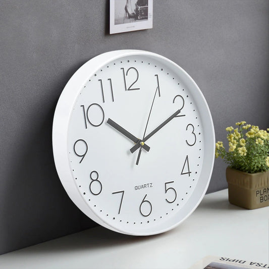 Voltsify 12 Inch Non-Ticking Battery Operated Wall Clock for Living Room, Bedroom, or Office