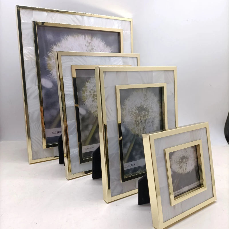 Light Luxury Gold 3-inch, 6-inch, 7-inch, 10-inch Shell Metal Photo Frame