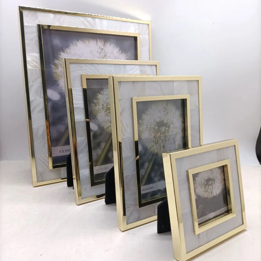Light Luxury Gold 3-inch, 6-inch, 7-inch, 10-inch Shell Metal Photo Frame