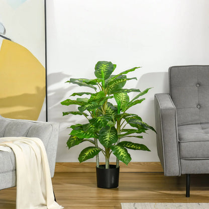 HOMCOM Artificial Evergreen Tree Fake Plant in Pot Indoor Outdoor Decor