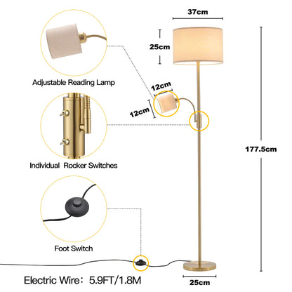 Voltsify 2-Light Floor Standing Lamp with Adjustable Head for Living Room Bedroom