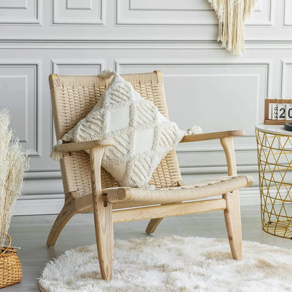 Cotton Tufted Cushion Cover With Tassel Retro Living Room Decorative Pillow Cover For Sofa Home Decor 30x50,45x45cm Pillowcase