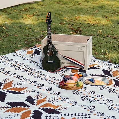 Retro Outdoor Camping Mat Ethnic Bohemian Throw Sofa Blankets with Tassel Moisture-proof Polyester Cotton Travel Garden Rug