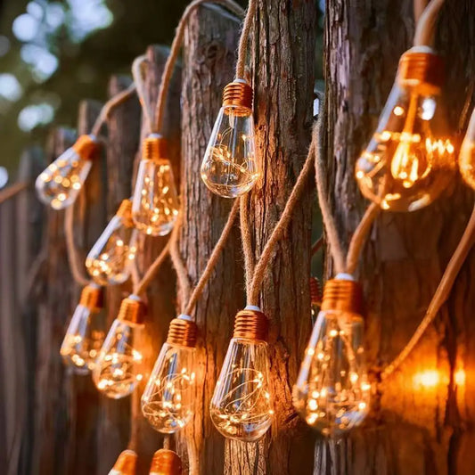Solar Patio String Light 7m 16 Bulbs 8 Modes Fairy Light Outdoor Waterproof Lamp For Garden Fence Balcony Party Christmas Decor