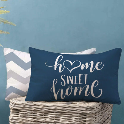 Blue white geometric linen pillowcase sofa cushion cover home decoration can be customized for you 30x50 40x60