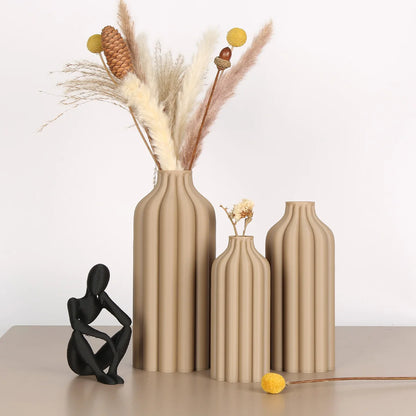 3-piece set, Bohemian style vase set, suitable for living room, dining room and office decoration - elegant vases