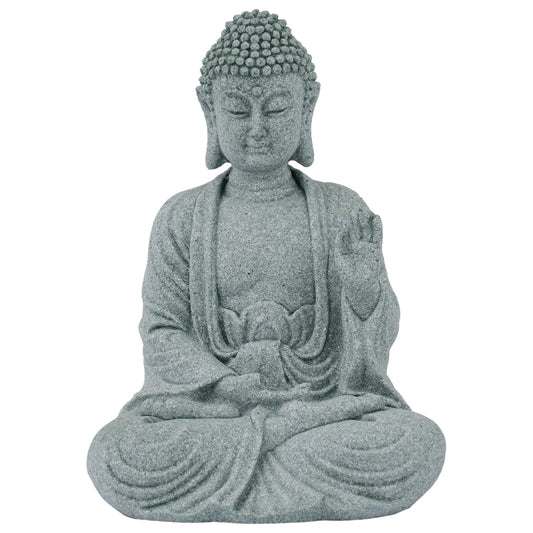 Garden Ornament Sitting Buddha Resin Stone Zen Effect Outdoor Indoor Statue Buddhist  Garden Fish Tank Decoration Sitting Buddha