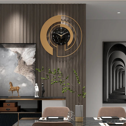 45cm Living Room Luxury Wall Clock Metal Home Clocks Watch Home Decoration Pendant Hotel Lobby Wall Hanging Watch Decor Clock