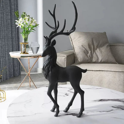 Deer Decoration Reindeer Ornaments Resin Sculpture For Living Room Luxury Nordic Home Decor Sculptures Deer Figurines
