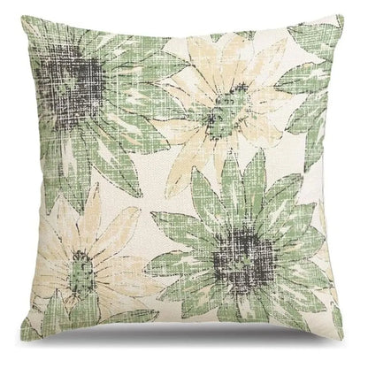 Green - rhyme Floral Fresh PillowcasesBedroom Living Room Sofa Home Decor Polyester Cushion Cover with Zipper
