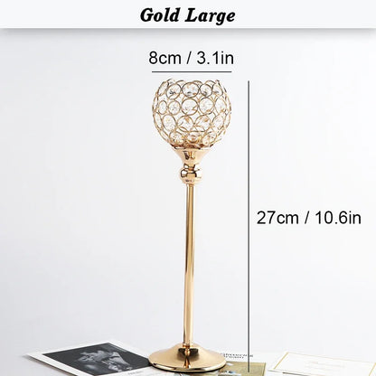 Crystal Candle Holder Modern Tealight Candlestick Home Christmas Party Candle Stand Wedding Dinning Table Centerpiece Decoration